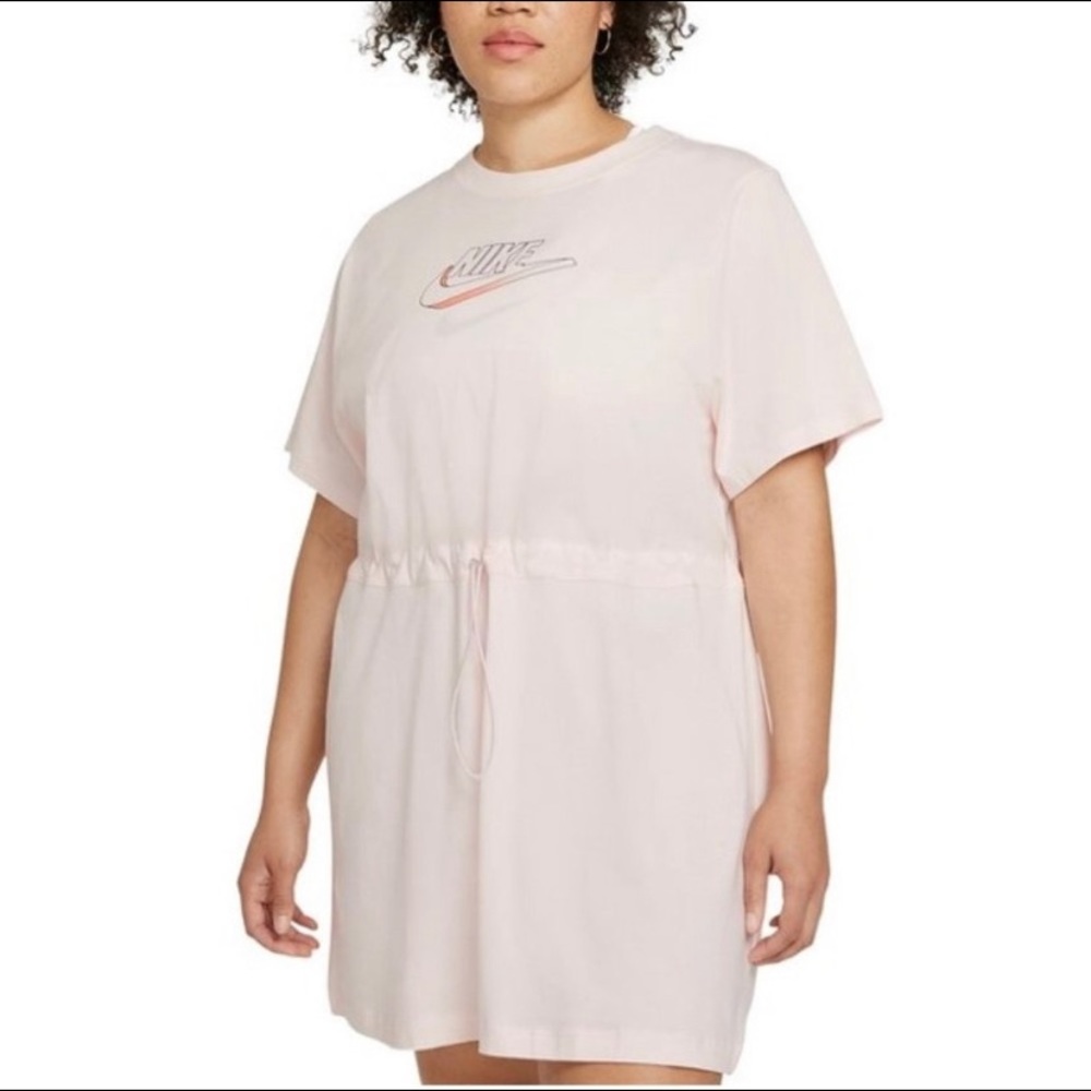 • NIKE 1X cotton sportswear dress light soft pink crimson Bliss